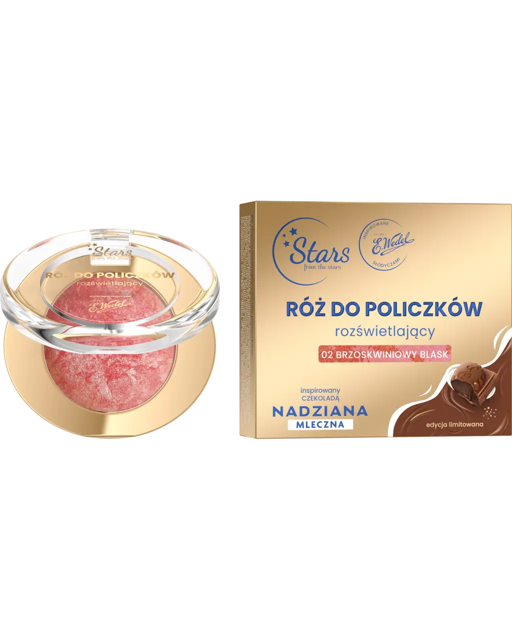 Tryfonkowy zestaw STARS from the stars & WEDEL, pędzelek do makijażu i bilet na pokaz makijażu