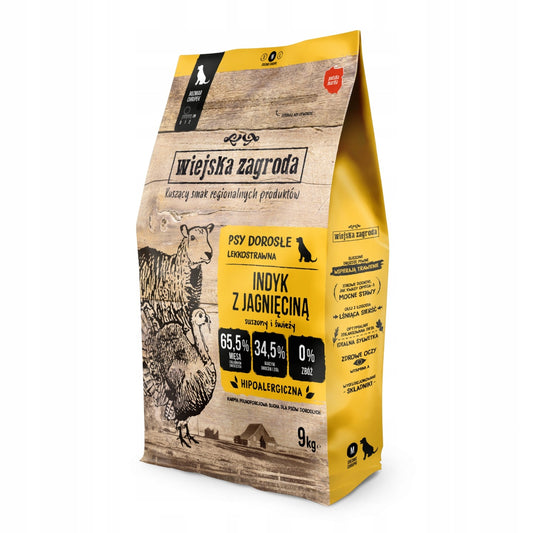 WIEJSKA ZAGRODA Karma sucha dla psa Indyk z jagnięciną